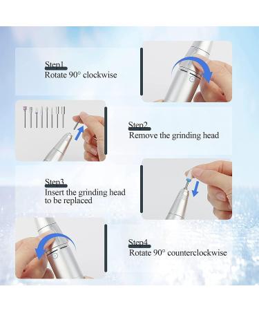 TOUCHBeauty Electric Nail Files 8 in 1 Electric Nail Drill 5 Adjustable Speeds 30000 RPM 8 Drill Bits Professional Electric Manicure & Pedicure Kit for Acrylic Nails Gel DIY Salon Manicure Set Silver - Buy Online on GoSupps.com