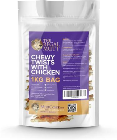 The Regal Mutt - Chewy Twists with Chicken - 1kg Bag 1 kg (Pack of 1) - Buy Online on GoSupps.com