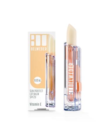 Belweder - sun protection lip balm SPF20 with vitamin E - protecting calming regenerating - Ideal Meer and Berg - Transparent balm for men and women (1 unit) 1.00 ml (1 Pack)