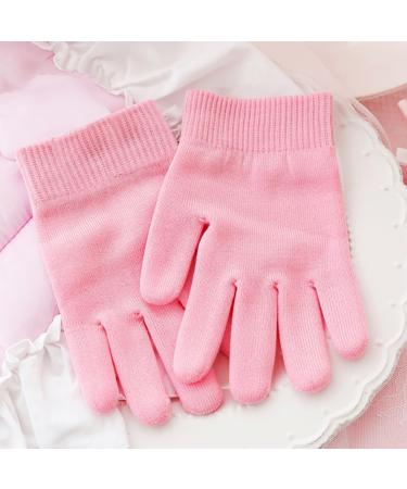 1Pair Moisturizing Spa Gloves Soft Cotton Gel Lining Gloves with Plant Essential Oil and Vitamin E Beauty Gloves for Dry Rough Hands Skin(Pink) Gloves Cotton - Buy Online on GoSupps.com