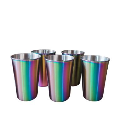 Siuke Metal Cup 5 pieces of stainless steel mug 500 ml capacity for children adult frosted metal cups for travel outdoors outdoor camping party reunions