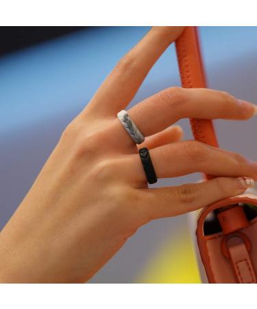 Zollen Silicone Wedding Rings for Women 4/7 Packs -Metallic Stackable Silicone Rubber Wedding Bands -Innovative Vine Collection B: Rose Gold Pearl White Black Marble(gray+white) 4(15.3mm) - Buy Online on GoSupps.com