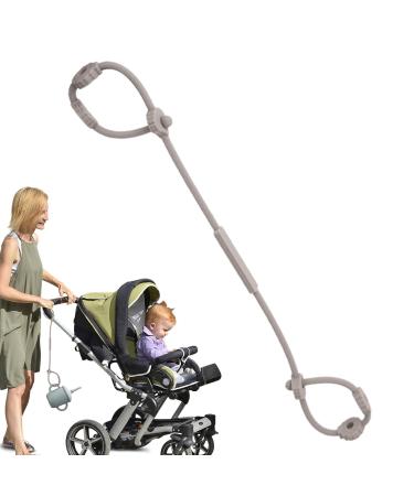 Uozonite stroller belt drinking bank belt |Silicone pacifier holder adjustable food catcher for high chairs toy clip children's bite ring and drinking cup holder for children's car seats and light gray