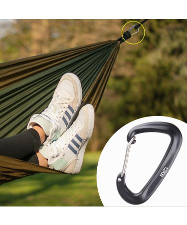 Azarxis 12kN Aluminum Carabiner Clips - Heavy Duty Lightweight D-Ring Caribeaners for Outdoor Activities - Orange (4 Pack) - Buy Online on GoSupps.com