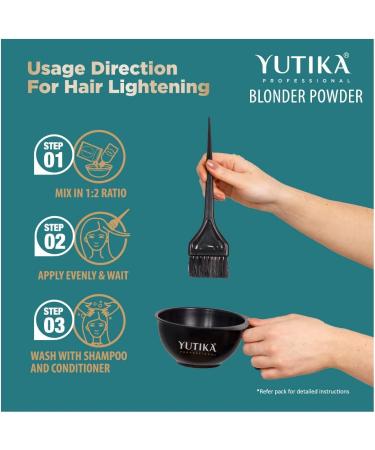 Yutika Professional Blonder Powder For Hair Blonder Powder For Men Women 60 gm Multi Blonde Powder Sachet Bleach Pritsine Blonde Radiance Up to Level 8 Lift - Buy Online on GoSupps.com