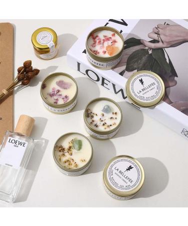 Luxury Scented Candles for Women | Aromatherapy Candles with Healing Crystals & Flowers | Relaxation Gift - Jasmine Vanilla & Grape - Buy Online on GoSupps.com