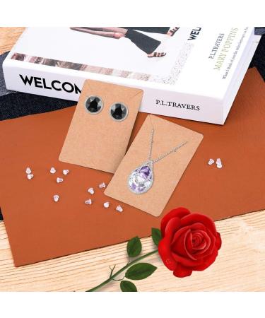 Anezus Earring Cards Set - 100 Pcs Earring Display Cards with Backs and Bags | Jewelry Display Kraft Color 3.5x2.4 Inches - Buy Online on GoSupps.com