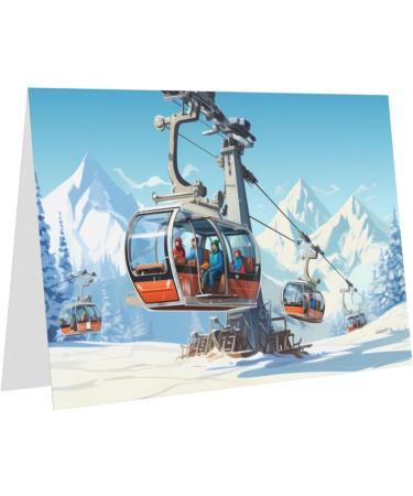 YYHWHJDE Red Winter Old Cable Ski Lif Printing High-Grade Pearl Paper Greeting Card : 4x6 In For Birthday Card Party Invitation Card Red One Size - Buy Online on GoSupps.com