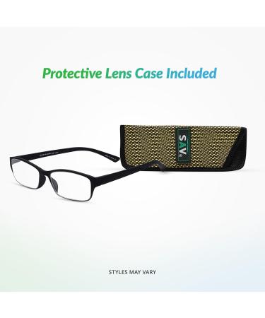 SAV Eyewear Men's Flex 2 5028 Black Reading Glasses - 1.25 Magnification | Stylish & Durable International Shipping - Buy Online on GoSupps.com