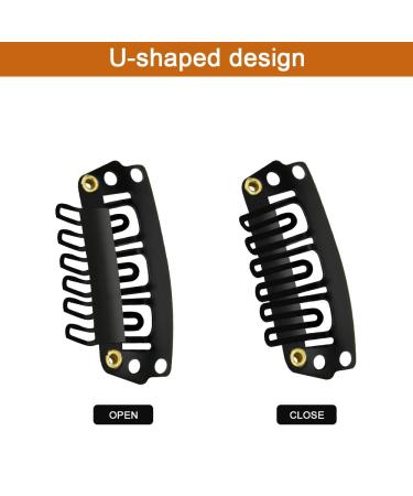 Olrwslg 100 Pcs U-Form Metal Wig Clips - Stainless Steel Hair Extension Combs (6 Teeth) for DIY - Black Tress Clips (3.2x1.6cm & 2.8x1.4cm) - International Shipping Available - Buy Online on GoSupps.com