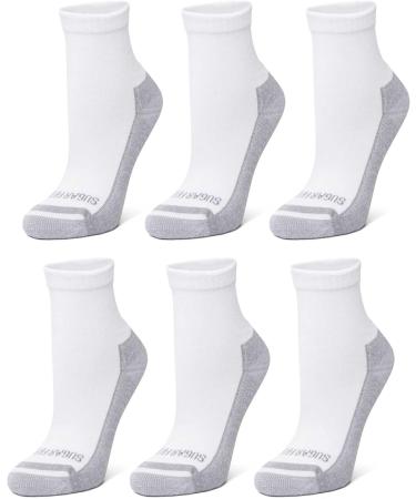 6-Pack Medium White Sugar Free Sox Gift Box Active-Fit Cushioned Ankle Socks - Non-Binding Comfort - Buy Online on GoSupps.com