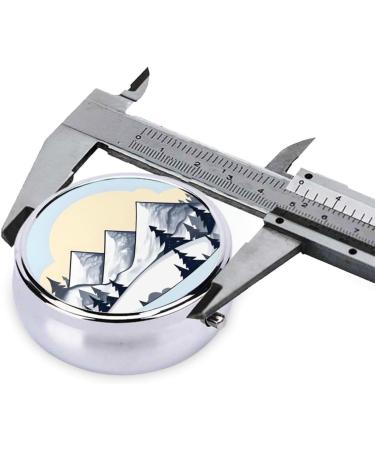 White Snowy Mountains Round Pill Box Organizer | 3-Compartment Portable Travel Pill Box for International Shipping - Buy Online on GoSupps.com
