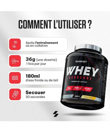  SUPERSET NUTRITION Superset Nutrition - Whey Hardcore (2kg) - Whey Protein - Pure Whey Ultrafiltered enriched with Creatine Taurine Zinc and D3 - Praline Hazelnut - Buy Online on GoSupps.com