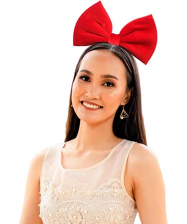 Bow Hairband Cute Girl Red Big Bow Hairband Handmade Fabric bow Hairband Used For Valentine's Day Birthday Party Hair accessories Ladies Role-Playing Headband - Buy Online on GoSupps.com
