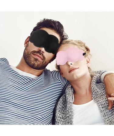 Buy 2 Pcs Memory Foam Sleeping Masks - Portable Cloud Shape Eye Covers Light Blocking Comfortable Gift for Men & Women (Black & Pink - Buy Online on GoSupps.com