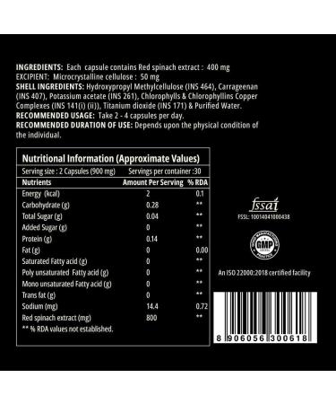 Daily N-Durance Red Spinach Nitrate Extract Supplement 400 mg Veg Capsules 60no - Buy Online on GoSupps.com