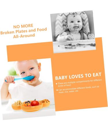 TOYANDONA Suction Bowl and Plate Set for Toddlers with Silverware - Yellow Silica Gel - 25.5X18.5cm - Buy Online on GoSupps.com