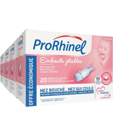 PRORHINEL Disposable Baby Nasal Aspirator Tips x 20 - Pack of 4