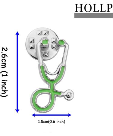 Buy Nurse Stethoscope Enamel Pin | Medical Brooch Gift for Doctors & Nurses - Green-S - Buy Online on GoSupps.com