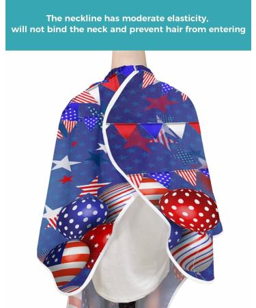 Independence Day Barber Cape - Adjustable Hair Cutting Cape for Men Women & Kids | 4th of July Red Blue Stripes Stars - Buy Online on GoSupps.com