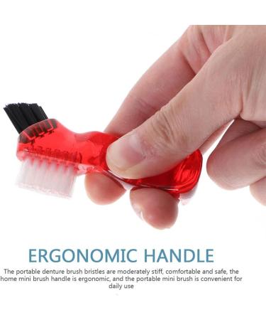 Denture Toothbrush Set - 3pcs Multi-Functional Cleaning Brushes | Extra Soft Bristles, Portable & Travel-Friendly | Dental Care Tool for Denture Cleaner - Plastic PP - Buy Online on GoSupps.com
