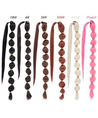 Puff Braid Ponytail: 30 Inch Afro Bubble Extensions for Black Women - 5.6 Ounces, 1B Black - Buy Online on GoSupps.com