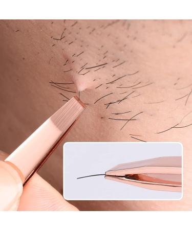 Depoza Handmade Rose Gold Slant Tweezers | Professional Stainless Steel for Precise Eyebrow Hair Removal - Buy Online on GoSupps.com