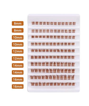Buy Outopen Brown Lash Clusters 140Pcs - Natural D Curl Wispy Cat Eye Extensions for DIY Home Use - Buy Online on GoSupps.com