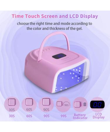 60W Ayshone Rechargeable LED Gel Nail Lamp - Cordless UV Nail Dryer with LCD Screen - Buy Online on GoSupps.com