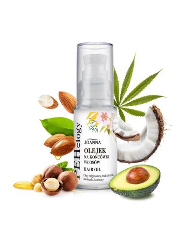JOANNA PEHology Hair Oil Hair Ends Oil Intensive Care for All Hair Types Macadamia Almond Avocado and Hemp Oils Against Breakage 25 ml