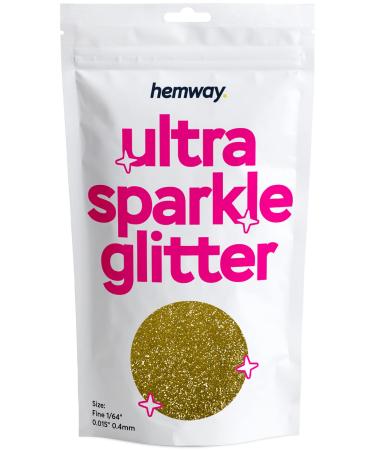 Hemway Fine Iridescent Glitter 100g 3.5oz Cosmetic Safe 1/64" - Gold Gold Fine - 100g