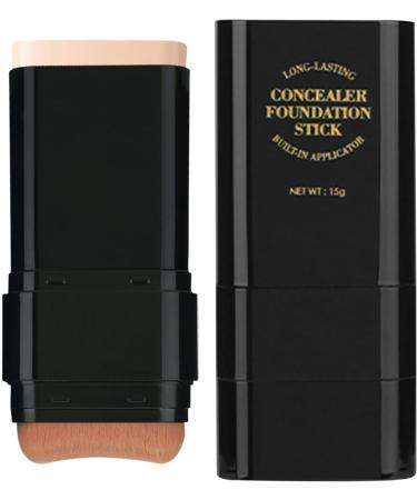 Foundation stick - 15g moisturizing foundation for women smoothing cream concealer | Long-lasting double-headed foundation stick lightweight natural-effect face primer for beauty - Buy Online on GoSupps.com
