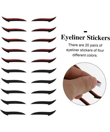 Didiseaon 40 Pairs Eyeshadow Stickers Holographic Eyeliner Stickers Invisible Tape Glitter Glue Painted Tool - Buy Online on GoSupps.com