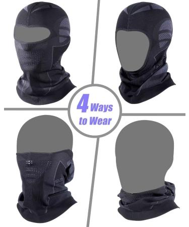 Mulor Women's Storm Hood Ski Mask - Full Face Helmet Liner Balaclava | Breathable Moisture-Wicking High Stretch - Size 03 Black/Blue - Buy Online on GoSupps.com