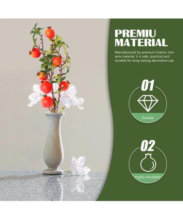 Zerodeko 2pcs Simulation Pomegranate Fruit Imitation Pomegranate Bouquet Light House Decorations for Home Pomegranate Decor Artificial Wedding Bouquet Tree Pomegranate Branch Vase Foam Red 82X5CM - Buy Online on GoSupps.com