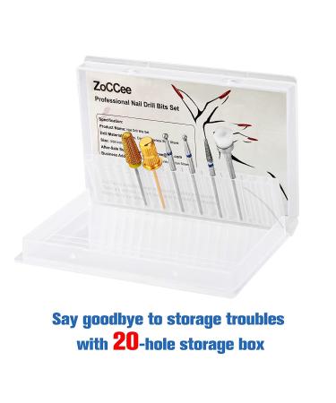 ZoCCee 6Pcs Nail Drill Bits Set - 3/32 Carbide Tungsten 3XF Fine Bits for Gel Acrylic Nails - Two-Way Rotate Manicure Kit with Holder - Buy Online on GoSupps.com