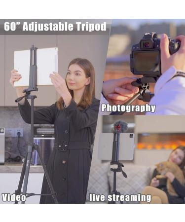 Lusweimi 60-Inch Camera Tripod for iPad Pro, iPhone & Tablet | iPad Pro 12.9 Compatible | Wireless Remote & Bag | Ideal for Vlog, Video & Photography - Buy Online on GoSupps.com