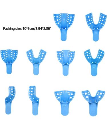 10x Disposable Dental Impression Spoons - Perforated Autoclav Tablets Tool | Blue Toothholder Set (10 Pieces) - Buy Online on GoSupps.com