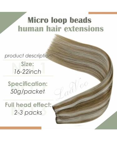 Shop Laavoo 50cm Micro Tressen Extensions - Blonde Highlighted Real Hair 50g EZ Weft Perfect for Summer Looks - Buy Online on GoSupps.com