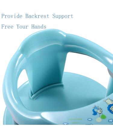 Baby Bath Seat with Anti-Slip Edge and Backrest Support | Infant Bath Chair for Sitting Up | 6-18 Months (Light Blue) - Buy Online on GoSupps.com