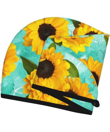 Yellow Sunflowers Microfiber Hair Towel - Soft Super Absorbent Hair Wrap for Women | Quick Dry Coral Velvet for Long Curly & Thick Hair - Buy Online on GoSupps.com