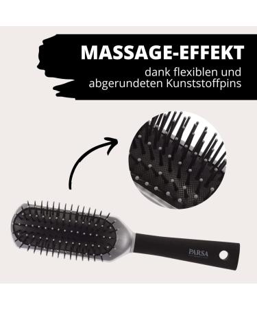 Parsa Beauty Trend Line Long Narrow Hairbrush - Silver | All-Round Styling Tool for Tangle-Free Hair | Daily Use Hair Brush with Plastic Pins - Buy Online on GoSupps.com