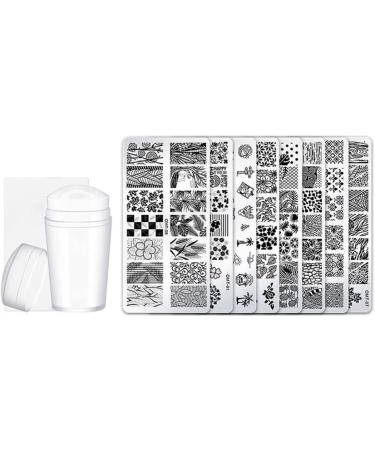 Nail Art Stamping Kit Flowers Nail Template Plates Manicure Stamper with Scraper Style1 Brushes - Buy Online on GoSupps.com