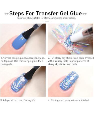 KADS Professional Galaxy Star Nail Art Glue for Foil Sticker Nail Transfer Tips Decorations Adhesive Clear 9.5ml - Buy Online on GoSupps.com