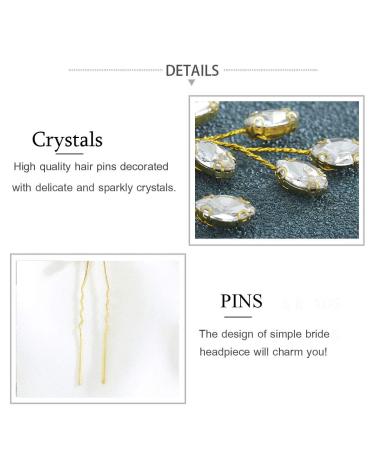 Zoestar Rhinestone Crystal Bridal Hair Pins - Gold Wedding Hair Accessories for Women & Girls (2 Pack) - Buy Online on GoSupps.com