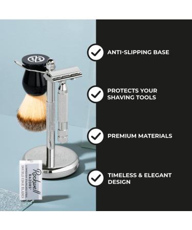 Rockwell Razors White Chrome Shaving Stand | Heavy Non-Slip Base for Safety Razor & Brush | Protects from Water & Rust - Buy Online on GoSupps.com