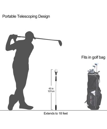 TRUE Golf Ball Retriever - Aluminum Alloy Telescopic Design (12ft, 15ft, 18ft) - Ideal Water Golf Ball Picker Grabber - Golf Accessories & Gift - Buy Online on GoSupps.com