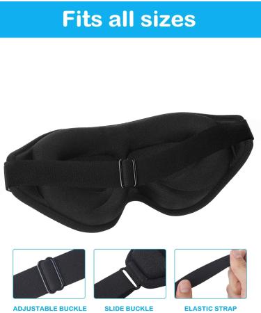 Hochoek 3D-Sleep-Mask Eye-Mask Eyeshade Eye-Cover - Deepened Groove One-Piece Hollow Wing for Nose (Black) - Buy Online on GoSupps.com