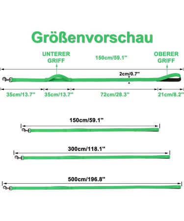 Demigreat 1.5m / 3m / 5m Dog Training Leash - Padded Handle Robust Long Line for Small to Large Dogs 10ft Green - International Shipping Available - Buy Online on GoSupps.com