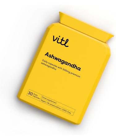 Vitl Organic Ashwagandha Daily Supplement - 30 High Strength Capsules - Formulated to Promote Relaxation & Reduce Stress - Support Mental & Physical Wellbeing & Optimise Cognitive Activity Ashwagandha 30 count (Pack of 1) - Buy Online on GoSupps.com